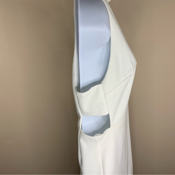 NEW Forever 21 White Cutout Bodycon Dress Mock Neck Sleeveless Stretch Large - Picture 7 of 11